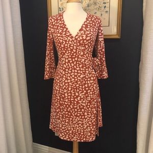 DVF Julianetta Red/White Wrap Dress P (XS)